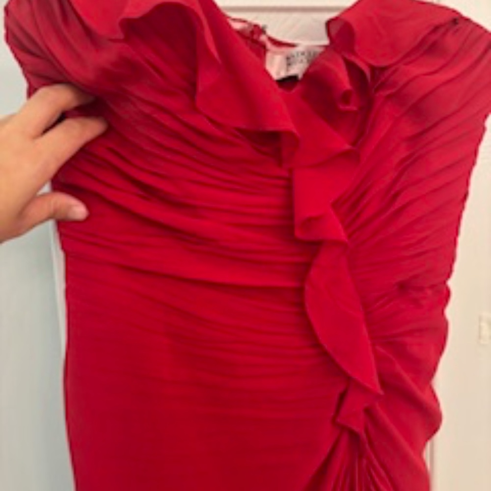 Badgley Mischka Red Strapless Sweetheart dress Size 12